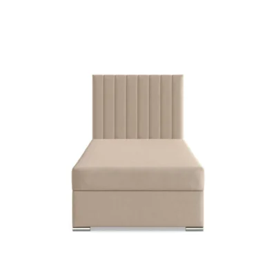 Mebligo Boxspringbett AGEN in Beige, Liegefläche 90x200 cm – mit Bettkasten, Bonellfederkern